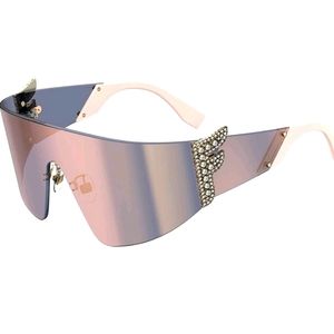 NWT Fendi F Freedom Pink & Gold Wrap Sunglasses